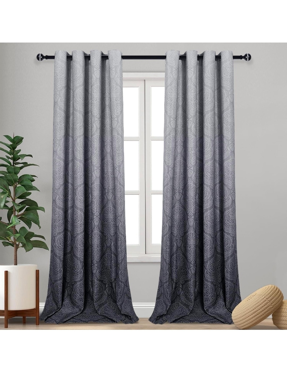 DWCN Gray Ombre Blackout Curtains